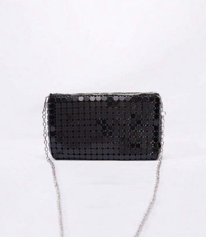 Sac de soirée luxe noir à strass – Éclat Élégant