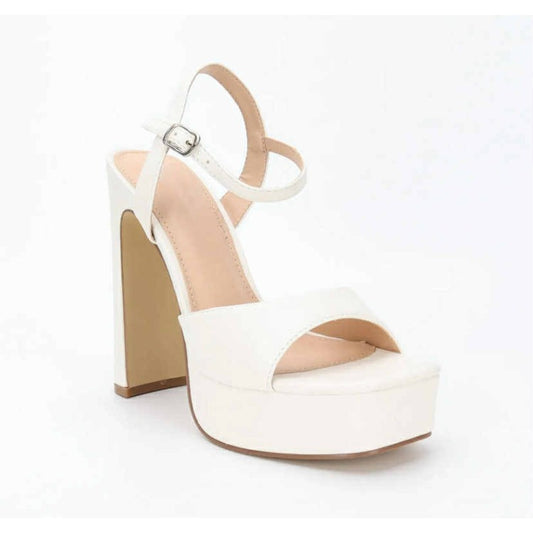 SANDALES BLANC À TALON HAUT AVEC BRIDE – ÉLÉGANCE POUR SOIRÉES & MARIAGES MISS KERA BLANC