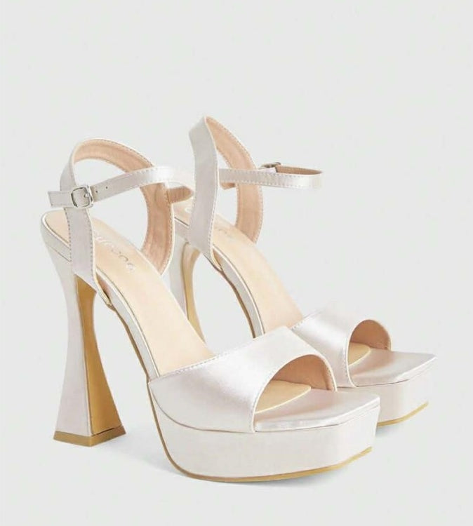 Sandales Plateforme Satinées - Talon Évasé 12cm - MISS SOLENE