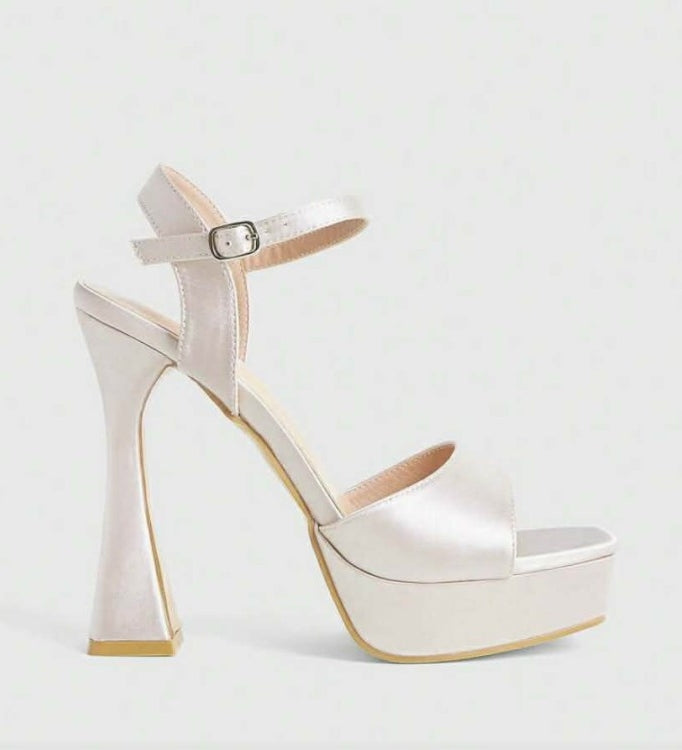 Sandales Plateforme Satinées - Talon Évasé 12cm - MISS SOLENE