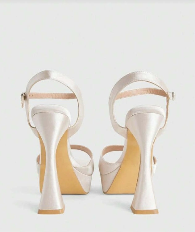 Sandales Plateforme Satinées - Talon Évasé 12cm - MISS SOLENE