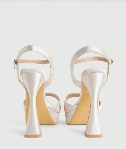 Sandales Plateforme Satinées - Talon Évasé 12cm - MISS SOLENE