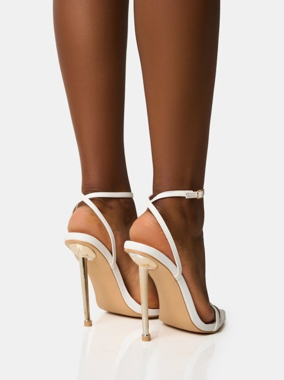 SANDALES TALON HAUT BLANC MARIAGE – BRIDE ÉLÉGANTE & INTEMPORELLE MISS GENA BLANC