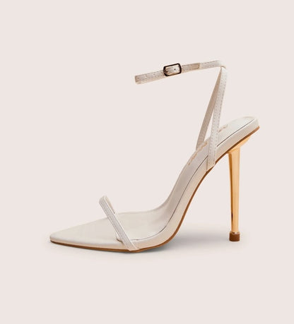 SANDALES TALON HAUT BLANC MARIAGE – BRIDE ÉLÉGANTE & INTEMPORELLE MISS GENA BLANC