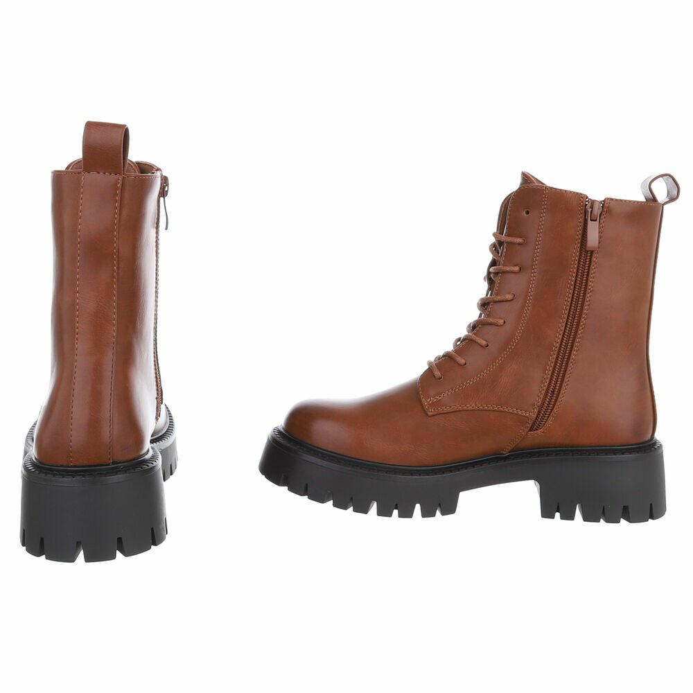BOTTINES À LACETS CAMEL – SIMILI CUIR PREMIUM SEMELLE CRANTÉE NOIRE MISS ALYA