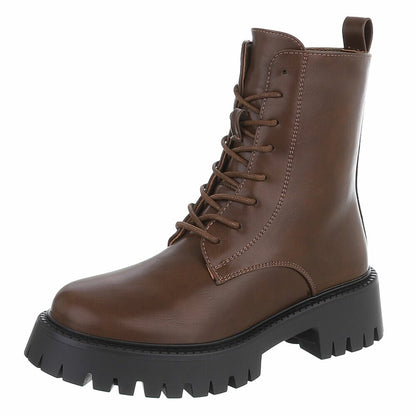 BOTTINES À LACETS KHAKI – SIMILI CUIR PREMIUM ZIP & SEMELLE CRANTÉE NOIRE MISS ALYA