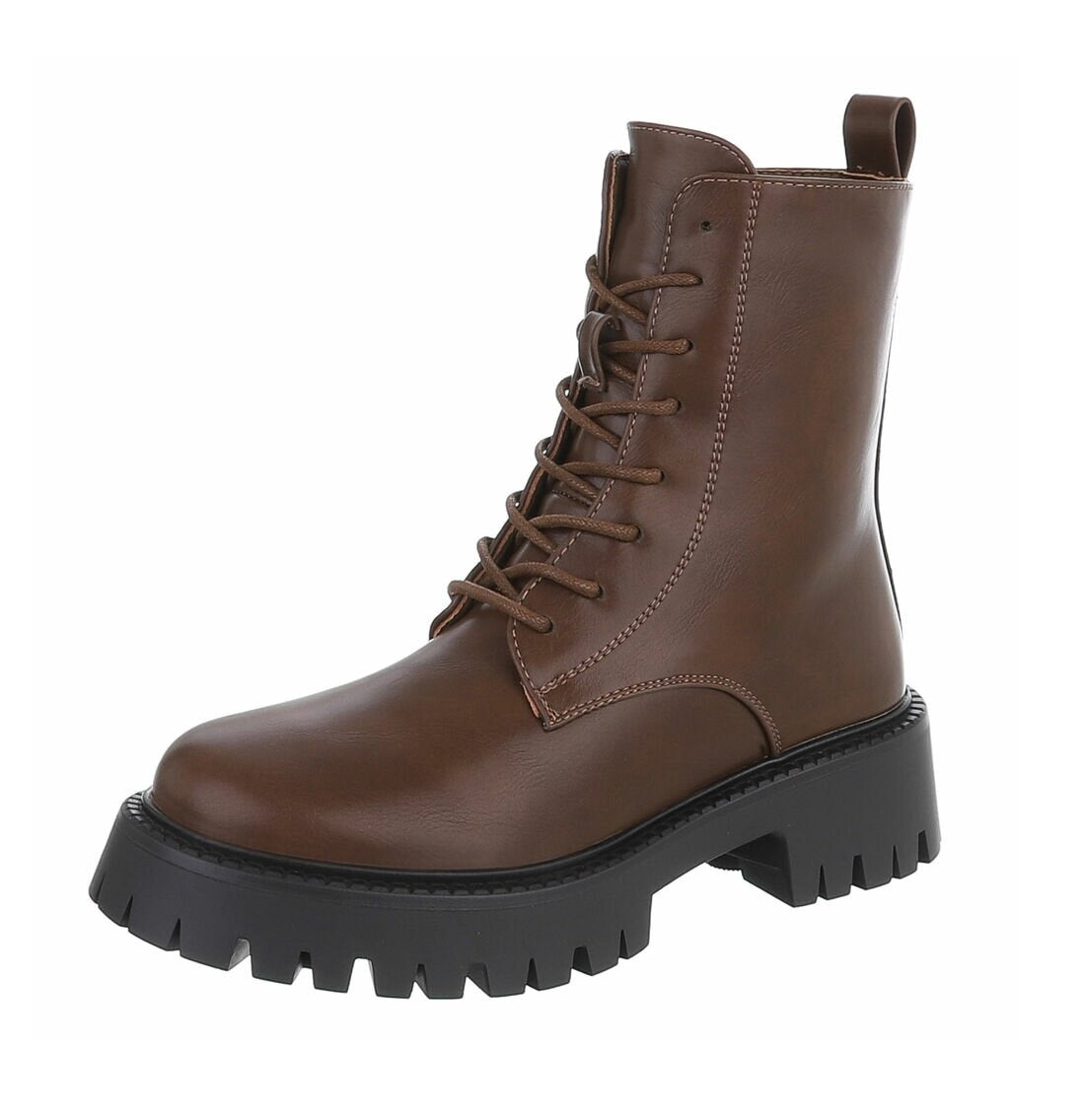 BOTTINES À LACETS KHAKI – SIMILI CUIR PREMIUM ZIP & SEMELLE CRANTÉE NOIRE MISS ALYA