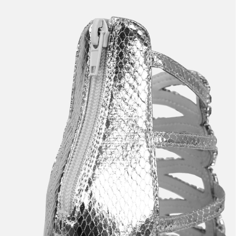 TALON MISS VIPERE ARGENT