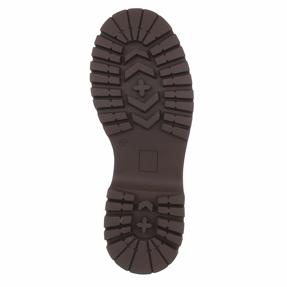 BOTTINES À LACETS MARRON ASPECT CUIR – BIJOUX DORÉS & STRASS SUR LACETS MISS DEYON
