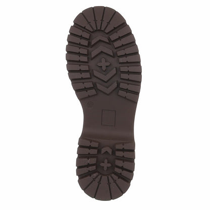 BOTTINES À LACETS MARRON ASPECT CUIR – BIJOUX DORÉS & STRASS SUR LACETS MISS DEYON