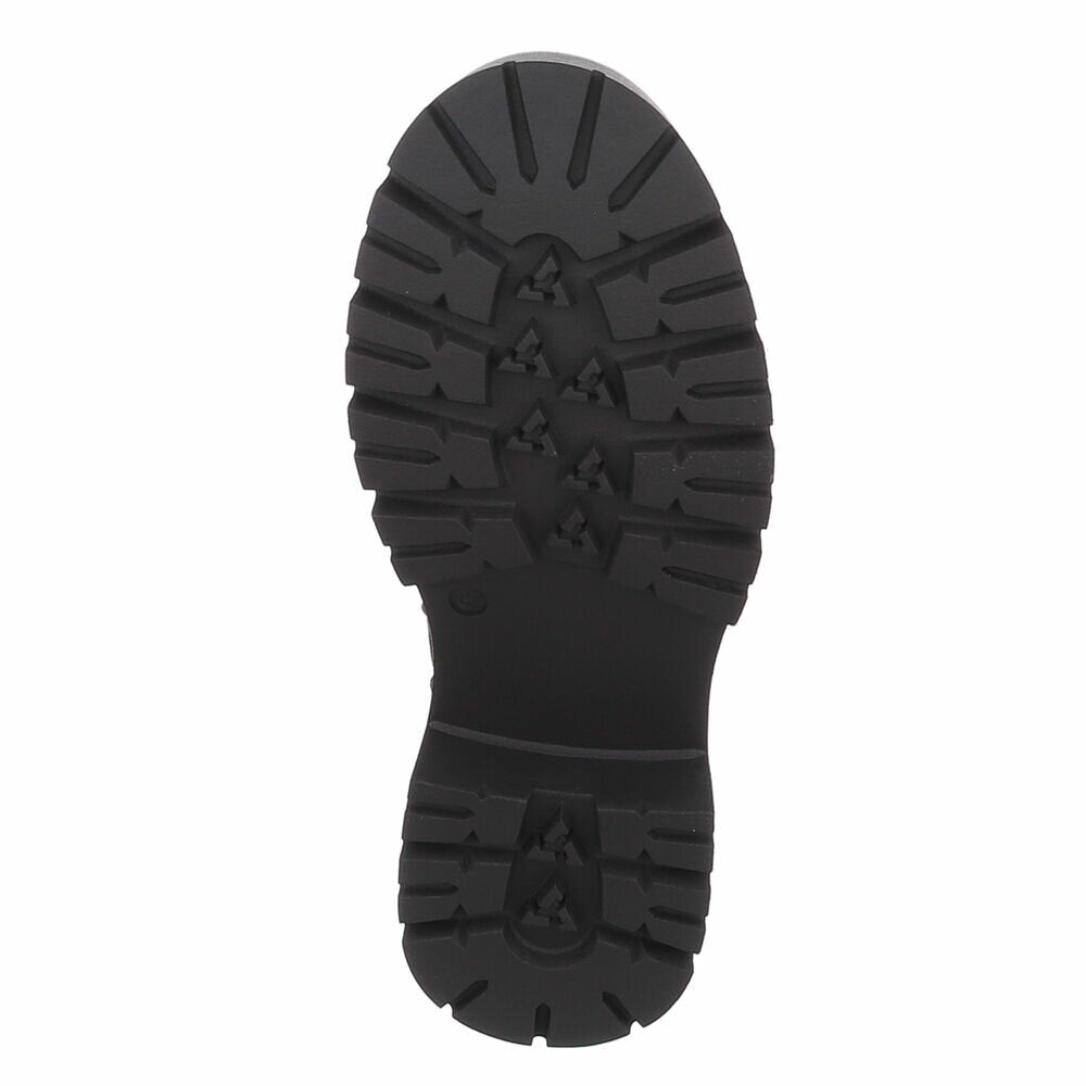 BOTTES HAUTES À LACETS NOIRES ASPECT DAIM – SEMELLE CRANTÉE